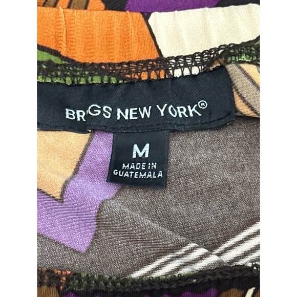 Briggs New York Vintage Inspired Geometric Flare Skirt Abstract Midi Style Sz M - Picture 8 of 12